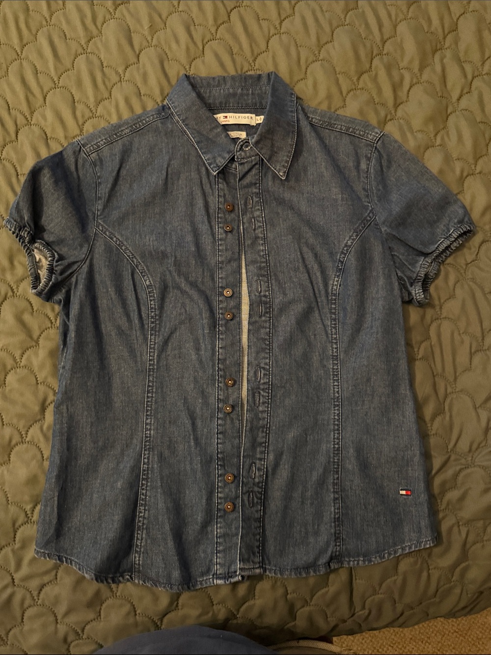 Tommy Hilfiger Women’s Denim Button-Down Shirt - Blue